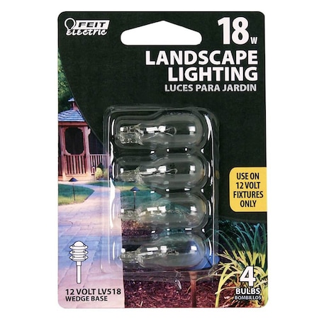 Feit Electric Feit 18 W T5 Landscape and Low Voltage Incandescent Bulb Wedge Soft White 4 pk BPLV518/4/RP